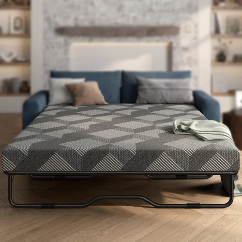 Vista 13 de Colchón de espuma viscoelástica de gel de 4 pulgadas tamaño matrimonial, repuesto de colchón para sofá, cama, habitaciones de invitados, caravanas