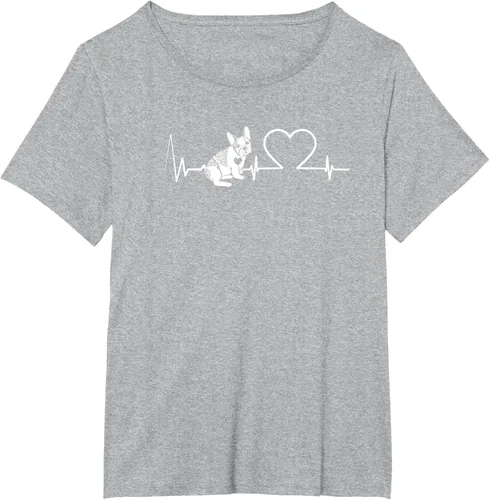 Vista 23 de Heartbeat Bulldog francés Camiseta de propietario de perros Frenchie, Negro