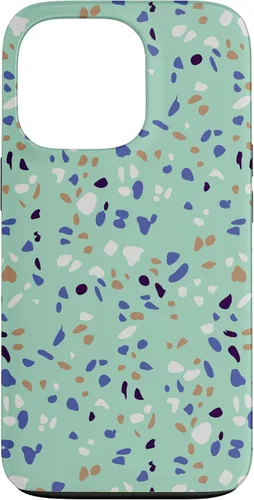 Vista 10 de Fun Vintage Green, Blue, White and Black Terrazzo Case for iPhone 16