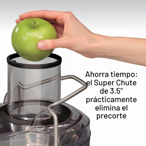 Vista 4 de Hamilton Beach Professional Máquina exprimidora, extractor centrífugo, con súper canal de 3.5 pulgadas para frutas y verduras enteras, herramienta