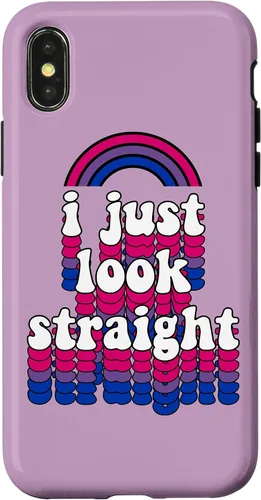 Vista 5 de I Just Look Straight Bisexual Rainbow Bisexual Pride Flag Case for iPhone 17