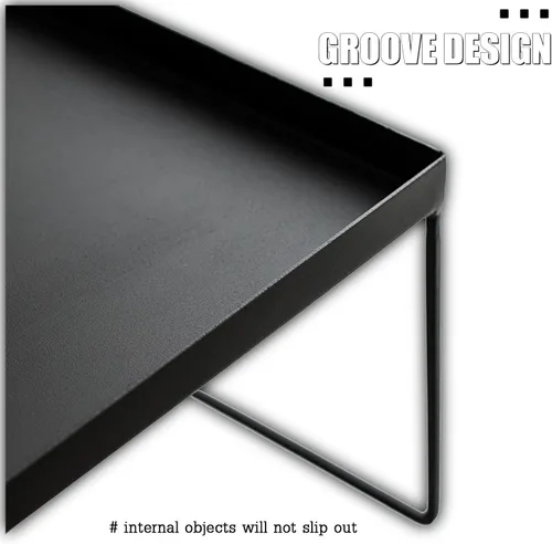 Vista 4 de Mesa de té Cofee Mesa de Centro para Sala moderna y minimalista mesa de té de oficina con madera rectangular y marcos de metal estables, para sala