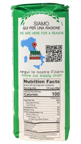 Vista 4 de Manitaly Manitoba Tipo 0? Harina hecha con trigo 100% italiano 2.2 lbs (1 kg)
