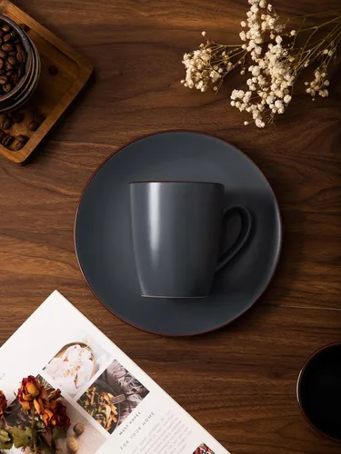 Vista 8 de famiware Venus - Tazas de café para 4, juego de tazas de 12 onzas, taza para beber con asa para café, té, cacao, leche, carbón