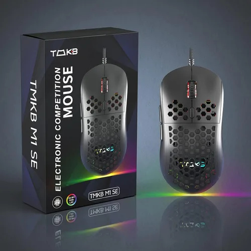 Vista 9 de DIERYA M1SE Ratón con Cable para Juegos con Carcasa de Nido de Abeja, Sensor Óptico de 12800DPI, 6 Macros Programables, Soporte de Software