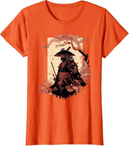 Vista 41 de Camiseta estética vintage samurái de arte japonés samurái retro cereza, Negro