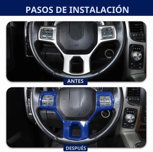 Vista 2 de Hoolcar Funda interior para volante de ABS compatible con accesorios Dodge RAM 2010-2017, color azul