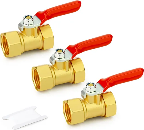 Vista 15 de GASHER Mini válvula de bola de latón de 1/2 pulgada, válvula de cierre, accesorio de tubería de rosca FNPT de 1/2 pulgada