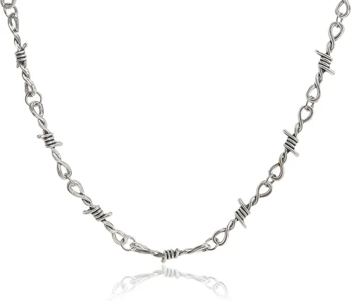 Vista 15 de Collar minimalista con cadena irregular Y2k para uso diario, versátil, joyería de moda para mujer, plata Dorado-1