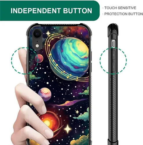 Vista 42 de Funda compatible con iPhone XR, diseño de elefantes africanos para niñas, diseño de patrón a prueba de golpes, antiarañazos, carcasa trasera