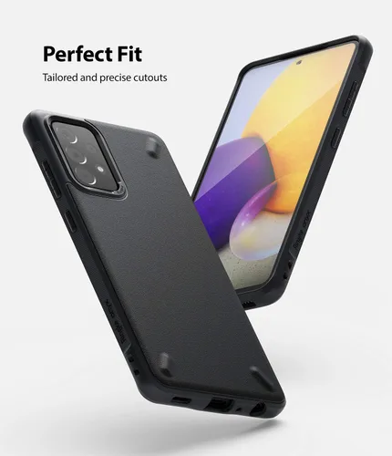 Vista 7 de Ringke Onyx - Funda compatible con Samsung Galaxy A72, granulado antihuellas, textura con agujeros para cordón, color negro