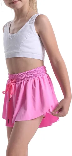 Vista 3 de Paquete de 3 faldas cortas con vuelo de mariposa para niñas, tenis y animadoras, atléticas, para correr, para adolescentes y niñas