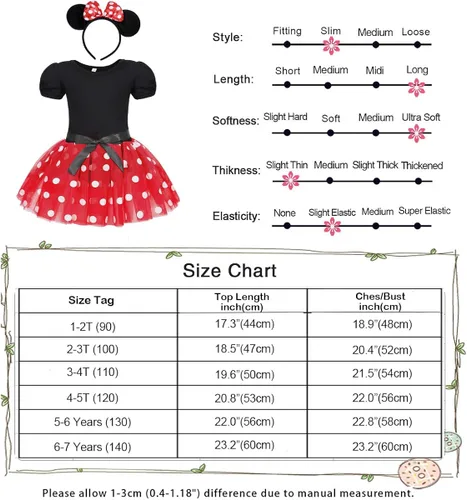 Vista 7 de WonderBabe Toddler Girl Polka Dots Fancy Dress Up Mini Mouse Costume Princess Birthday Party Tulle Dress with Headband