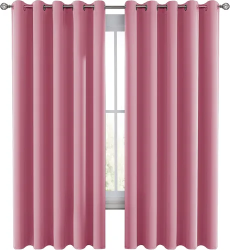 Vista 21 de LUX Décor - Juego de 2 paneles de cortinas opacas de alta calidad de 63 pulgadas de largo, cortinas de oscurecimiento de habitación con aislamiento