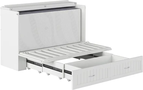 Vista 13 de AFI, Southampton Murphy - Baúl de cama Queen con colchón y cajón de 6 pulgadas, color blanco