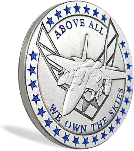 Vista 4 de Aomcisi Moneda de desafío de la Fuerza Aérea de los Estados Unidos - Moneda de oración de las Fu