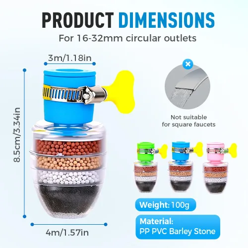 Vista 7 de Filtro de agua de carbón mágico, filtro de agua activado con cartucho de 6 capas, proporciona una fuerte presión de agua, adecuado para grifo de 1/2