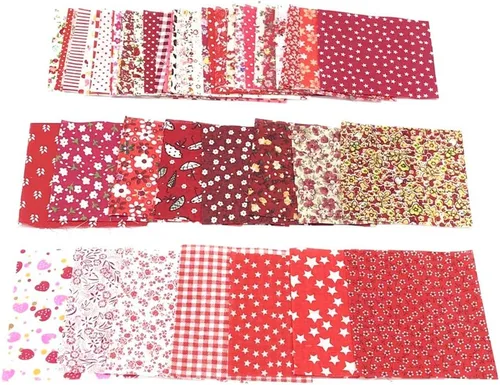 Vista 6 de 50 piezas de tela de algodón floral de 3.9 x 3.9 in, paquete de acolchado de costura, cuadrados, pelusas de retazos, bricolaje, álbum de recortes