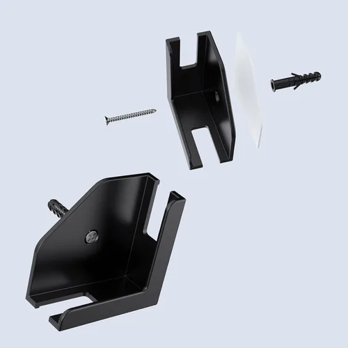 Vista 4 de Soporte de montaje en pared para tabletas Smartphones Fácil instala con adhesivo o tornillos EReader Montaje en pared Negro