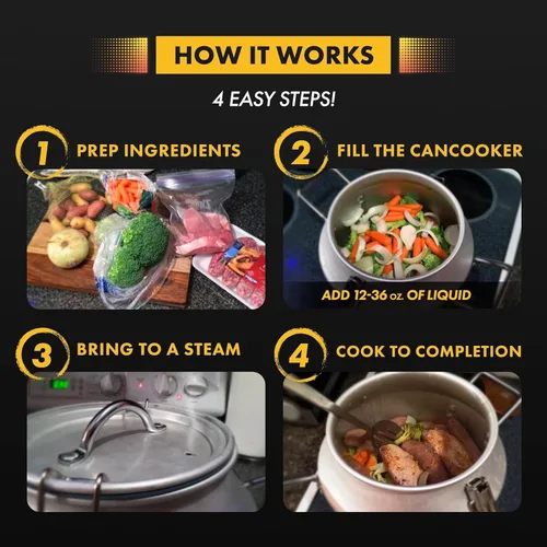 Vista 5 de CanCooker Paquete de olla de vapor de convección de 4 galones con libro de recetas de 100 páginas, aluminio anodizado duradero, compatible con Kit