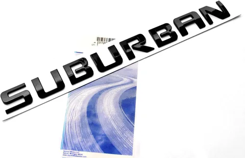 Vista 2 de Yoaoo Paquete de 2 emblemas de placa de identificación suburbana de color negro, compatibles con Suburban 2007-2019 brillante