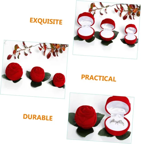 Vista 2 de ABOOFAN 15 Pcs Gift Box Wedding Rings Case Rose Ring Holder Jewelry Case Rose Ring Case Cookie Packaging Earring Storage Organizer Rings Storage