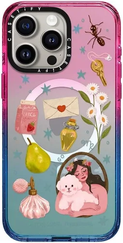Vista 14 de CASETiFY Funda para iPhone 15 Pro Max, compatible con MagSafe Protección contra caídas de grado militar 4x de 8.2 pies Cheetah Paradise Pink