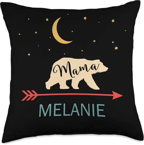 Vista 4 de Mama Bear Melanie Name Gifts Melanie - Cojín de cojín para decoración del hogar, 16.0 x 16.0 in, multicolor