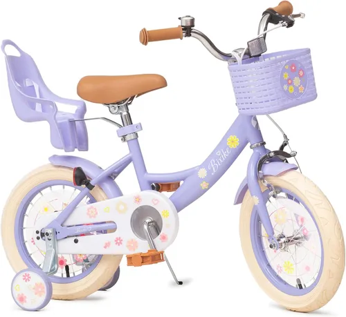 Vista 10 de Bixike Girls Bike with Basket for Toddlers and Kids Aged 3-14 Years Old, 12 14 16 18 Inch with Training Wheels & Doll Seat, 20 Inch with Kickstand &