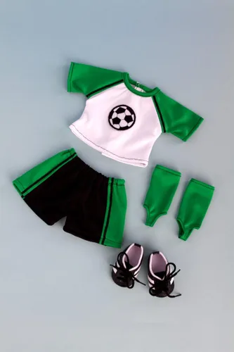 Vista 7 de Soccer Girl - Traje de fútbol de 4 piezas - Camisa, pantalones cortos, calcetines y zapatos - Ropa para muñecas de 18 pulgadas (toll no incluido)