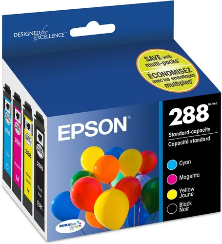Vista 7 de Epson 288 DURABrite Ultra Tinta de Capacidad Estándar Negro y Cartucho de Color Combo Pack (T288120-BCS) Funciona con Expression