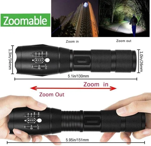 Vista 4 de Paquete de 3 linternas superbrillantes, linterna LED de alto lúmenes con haz zoomable, mini linternas para acampar, senderismo, pasear perros