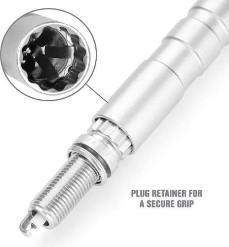 Vista 7 de OEMTOOLS 22814 BMW Spark Plug Socket, 14 mm x 12 Point Universal Spark Plug Socket, 3/8 Inch Drive Swivel Thin Wall Design, Chrome Moly Steel, Plug