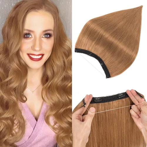 Vista 17 de Extensiones de cabello humano real, extensiones de cabello humano 100 % humano, extensiones de clip, ondulado, negro azabache 01, 2.46 oz/18 pulgadas