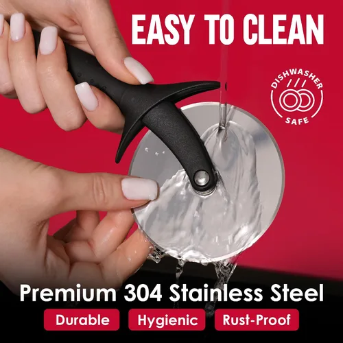 Vista 6 de Cortador de Pizza KitchenStar - Cuchillo de corte de acero inoxidable 304 con hoja súper afilada, mecanismo de eje anti-vacilación, mango ergonómico