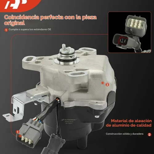 Vista 7 de Distribuidor de encendido A-Premium con tapa y rotor compatible con Honda Accord 1994-1995 2.2L, con 2 bujías