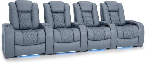 Vista 100 de Seatcraft Asiento de cine en casa Diamante Marrón Reclinable Individual