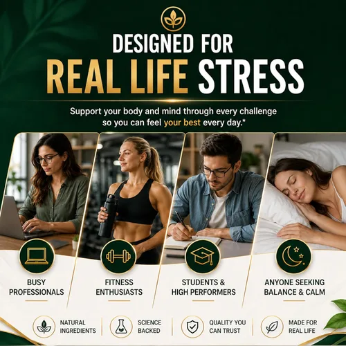 Vista 7 de Suplementos de cortisol súper calmados para mujeres y hombres con glicinato de magnesio, Ashwagandha, L-teanina, fosfatidilserina, ginkgo y melena