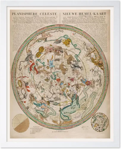 Vista 85 de Poster Master Póster celestial – Impresión del mapa de las estrellas – Regalo para astronomía, fanáticos lunares – Arte vintage para el hogar