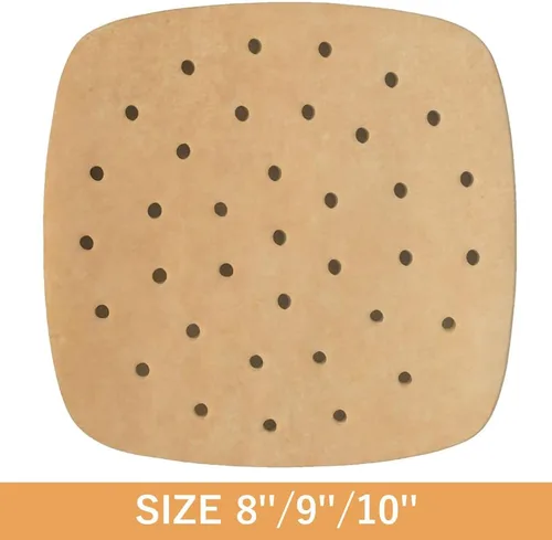 Vista 9 de Numola - Papel pergamino perforado para freidoras de aire, 100 piezas de papel cuadrado de bambú compatible con Philips, Cozyna, Secura, NuWave