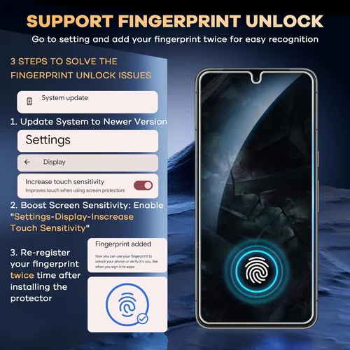 Vista 3 de FANGTIAN - Protector de pantalla para Google Pixel 8 Pro (no de vidrio), protector de pantalla para Pixel 8 Pro [compatible con huellas dactilares]