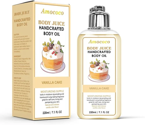Vista 11 de Aceite de jugo corporal, fragancia de coco fresco, aceite corporal hidratante hecho a mano, 7.1 onzas líquidas