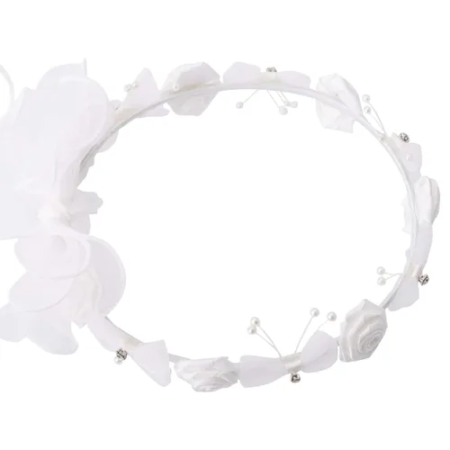 Vista 4 de Anne Classic - Pinza de pelo de primera comunión de poliéster color blanco 260in