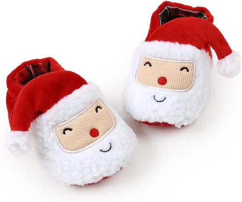 Vista 6 de Ohwawadi - Calcetines de forro polar para bebé o niña, suaves y calientes, botas o zapatos para bebés recién nacidos, con estilos de dibujos