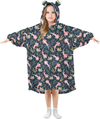 Vista 31 de Mantas portátiles para niños, súper suaves, cálidas y acogedoras, sudadera con capucha de gran tamaño, regalos para niños de 3 a 14 años, niñas