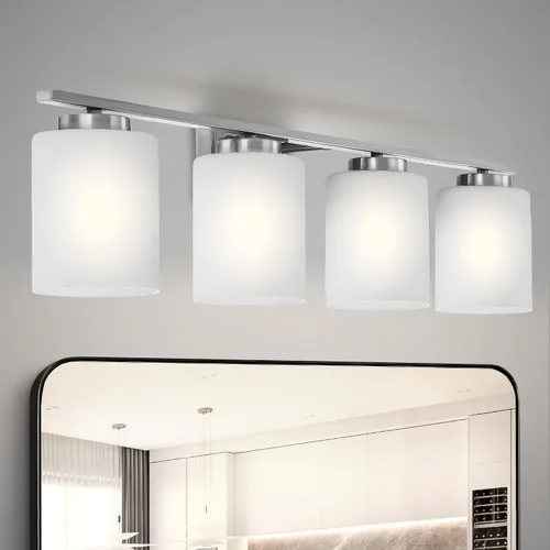 Vista 17 de ASD Accesorio de iluminación de tocador de montaje en pared de 3 luces Enchufe E26 de 60 W de 120 V Compatible con bombillas LED