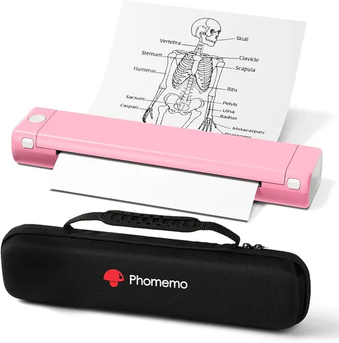 Vista 12 de Phomemo Impresoras portátiles inalámbricas para viajes, M08F impresora térmica Bluetooth compatible con papel tamaño carta de EE.UU. de 8.5"x11