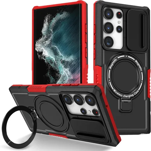 Vista 21 de Funda magnética para Samsung Galaxy Note 20 Ultra, soporte para teléfono, funda protectora mate a prueba de golpes, funda protectora para teléfono