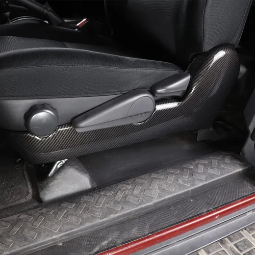 Vista 4 de Cubierta de panel de decoración lateral de asiento de automóvil para Toyota FJ Cruiser 2007-2022, accesorios de panel de ajuste de asiento de fibra