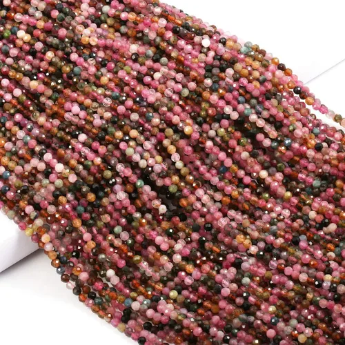 Vista 5 de Cuentas de amatista facetadas naturales, piedras naturales, cuentas sueltas para hacer joyas, pulseras y collares